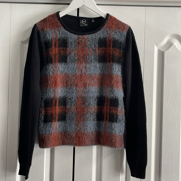 ALEXANDER 💀 MCQUEEN Plaid Mohair Front Crew Neck Sweater Medium - Picture 5 of 10